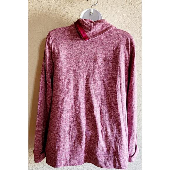 Talbots Purple Heathered Snap Cowl Neck Sweatshirt Small Lightweight Soft - Picture 3 of 5